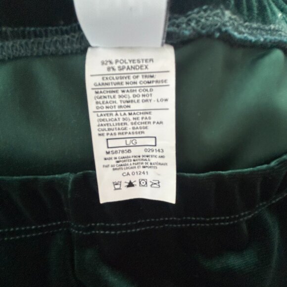 Twik Emerald Green Velvet Flare Legging Holiday Festive – Large - Picture 7 of 7